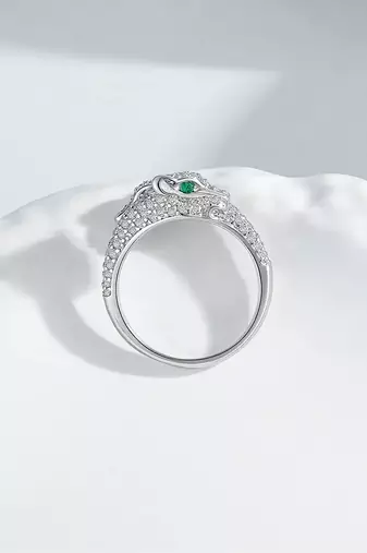 Pure 925 silver serpent empress twist ring for women
