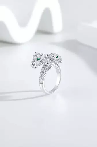 Pure 925 silver serpent empress twist ring for women