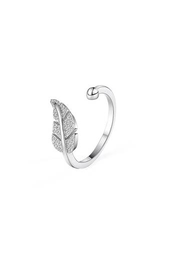 Pure 925 silver feather grace ring for women