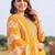 women printed regular thread work cotton kurta with trousers & with dupatta