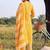 women printed regular thread work cotton kurta with trousers & with dupatta