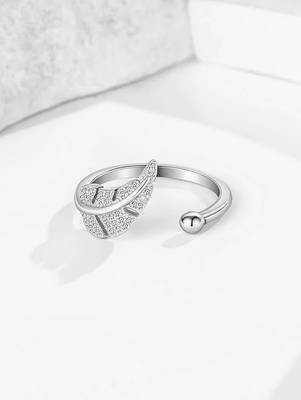 Pure 925 silver feather grace ring for women 3