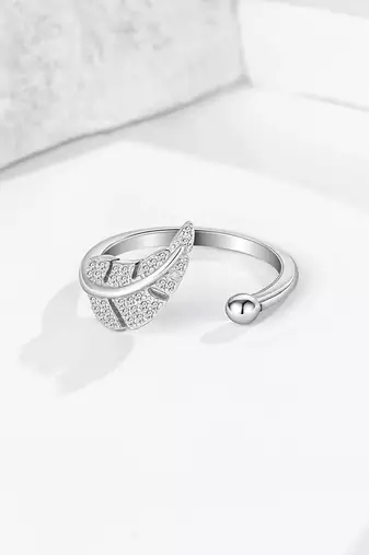 Pure 925 silver feather grace ring for women