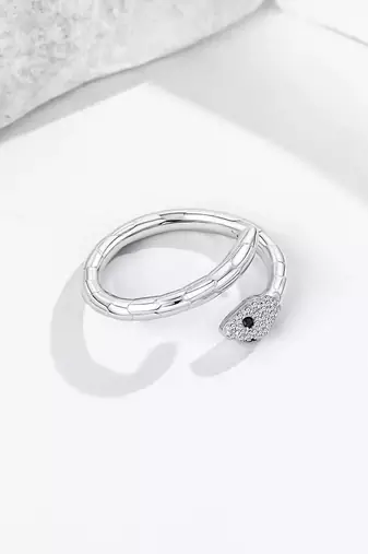 Pure 925 silver mystic serpent open ring for women