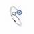 Pure 925 silver blue circle ring for women
