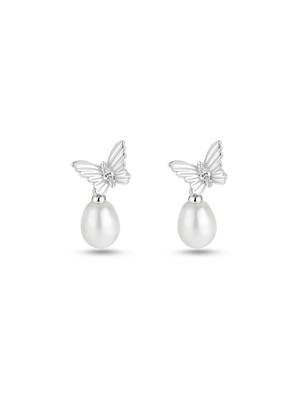 Pure 925 silver pearl wing serenade earrings for women 1