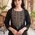 women ethnic motifs embroidered regular cotton kurta with trousers