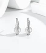 Pure 925 silver pearl crescent glow earrings for women