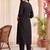 women ethnic motifs embroidered regular cotton kurta with trousers