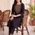 women ethnic motifs embroidered regular cotton kurta with trousers
