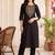 women ethnic motifs embroidered regular cotton kurta with trousers