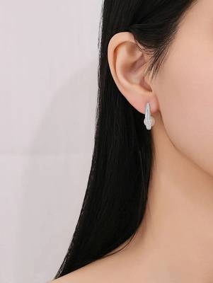 Pure 925 silver pearl crescent glow earrings for women 5