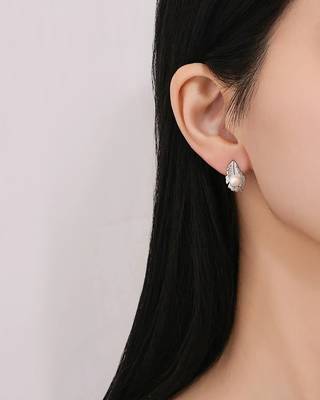 Pure 925 silver pearl leaf whisper stud earrings for women 5