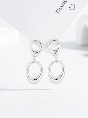 Pure 925 silver liquid drop earrings for women 1