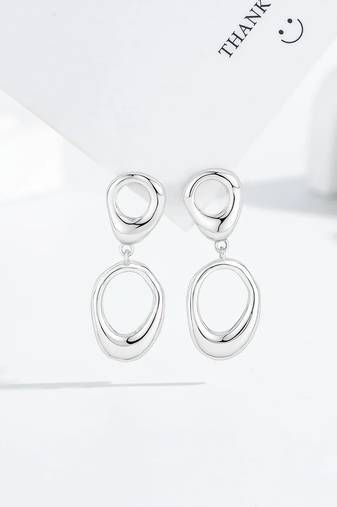 Pure 925 silver liquid drop earrings for women
