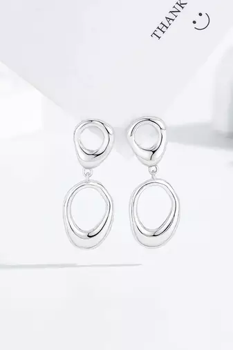 Pure 925 silver liquid drop earrings for women