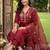 women ethnic motifs embroidered regular thread work kurta with trousers & with dupatta