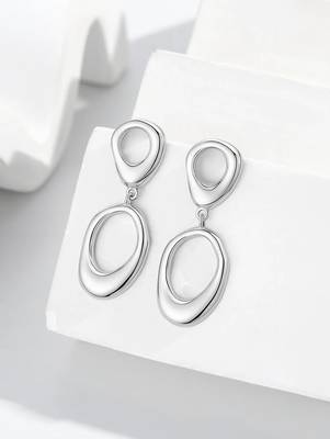Pure 925 silver liquid drop earrings for women 2