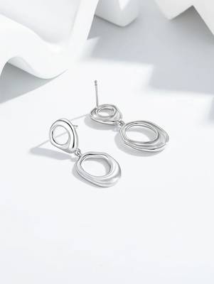 Pure 925 silver liquid drop earrings for women 3
