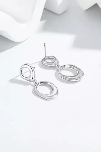 Pure 925 silver liquid drop earrings for women