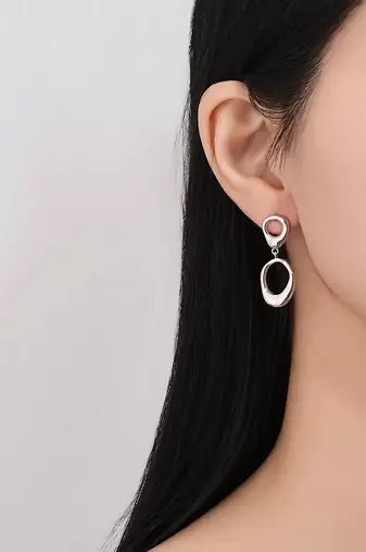 Pure 925 silver liquid drop earrings for women