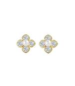Pure 925 silver pearl blossom sparkle earrings for women