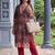 women ethnic motifs printed regular cotton kurta with trousers