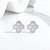 Pure 925 silver petal sparkle stud earrings for women