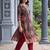 women ethnic motifs printed regular cotton kurta with trousers