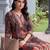 women ethnic motifs printed regular cotton kurta with trousers