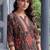 women ethnic motifs printed regular cotton kurta with trousers