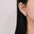 Pure 925 silver petal sparkle stud earrings for women