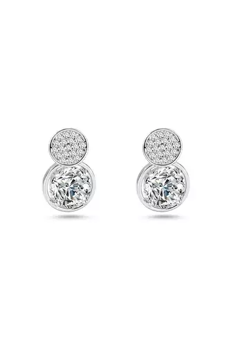 Pure 925 silver double dazzle drops earrings for women