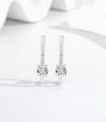 Pure 925 silver nova solitaire hoop earrings for women