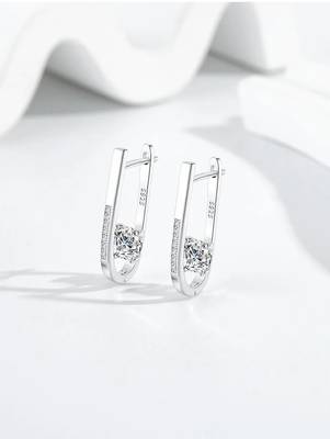 Pure 925 silver nova solitaire hoop earrings for women 4