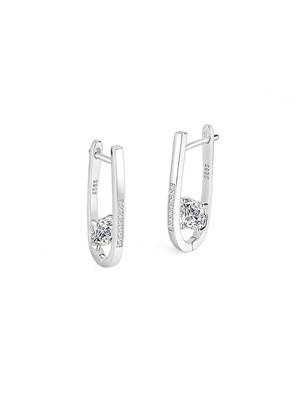 Pure 925 silver nova solitaire hoop earrings for women 5