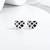 Pure 925 silver black velvet heart stud earrings for women