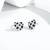 Pure 925 silver black velvet heart stud earrings for women