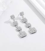 Pure 925 silver hanging box earrings for women