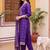 women ethnic motifs embroidered regular kurta with trousers & with dupatta