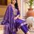 women ethnic motifs embroidered regular kurta with trousers & with dupatta