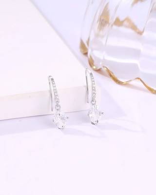 Pure 925 silver party drop earrings for women 3