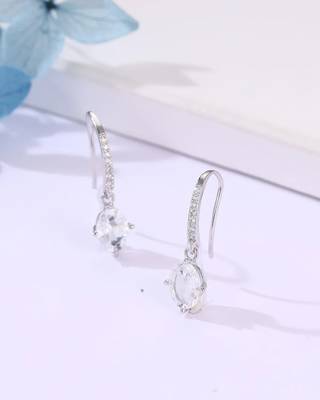 Pure 925 silver party drop earrings for women 5