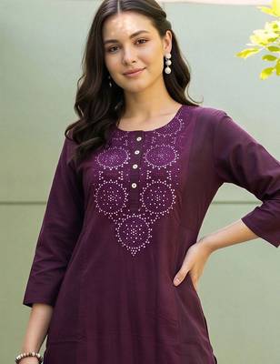 women ethnic motifs regular thread work kurta with palazzos 2