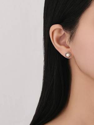 Pure 925 silver classic pearl bloom stud earrings for women 5