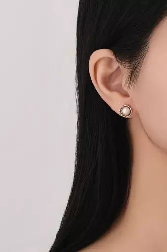 Pure 925 silver classic pearl bloom stud earrings for women