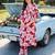 women floral printed regular cotton kurta with trousers