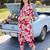 women floral printed regular cotton kurta with trousers