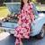 women floral printed regular cotton kurta with trousers