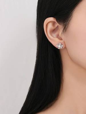 Pure 925 silver flora pearl bloom earrings for women 5